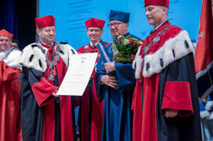 Od lewej: prof. Piotr Koszelnik, prof. PRz Lesław Gniewek, Marek Darecki, prof. Jarosław Sęp,