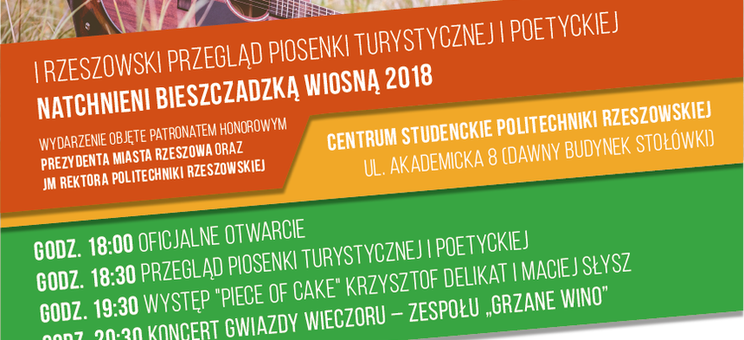 Zapraszamy na przegląd piosenki turystycznej „Natchnieni Bieszczadzką Wiosną 2018”